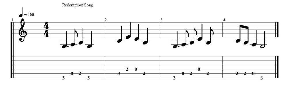Redemption Song Guitar Tab