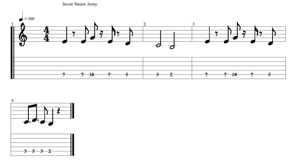Seven Nation Army Guitar Tab
