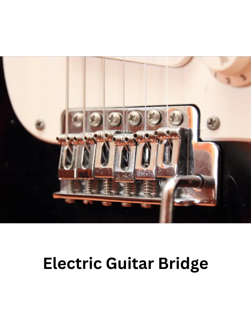 Electric guitar bridge on a stratocaster
