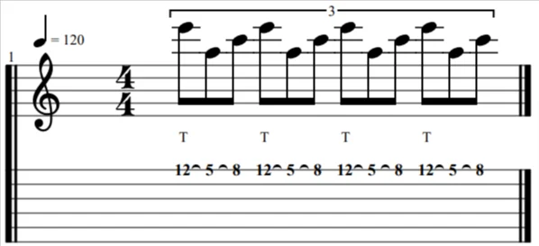 A Minor Tapping Arpeggio Exercise Guitar