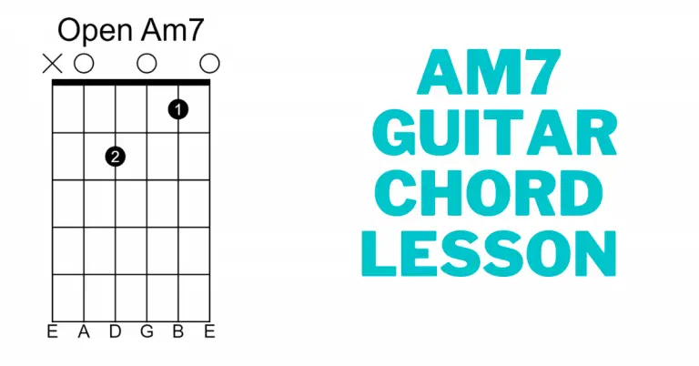 Am7 guitar chord lesson blog post banner