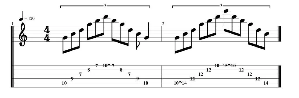 5 string major arpeggios