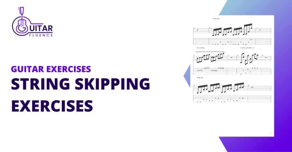 10 best string skipping exercises and licks guitar lesson featured image