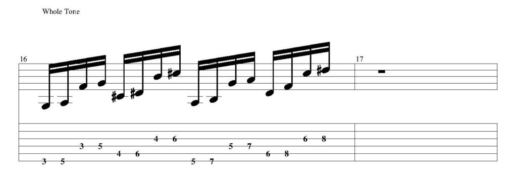 String Skipping Exercise 8: Whole Tone String Skipping Lick