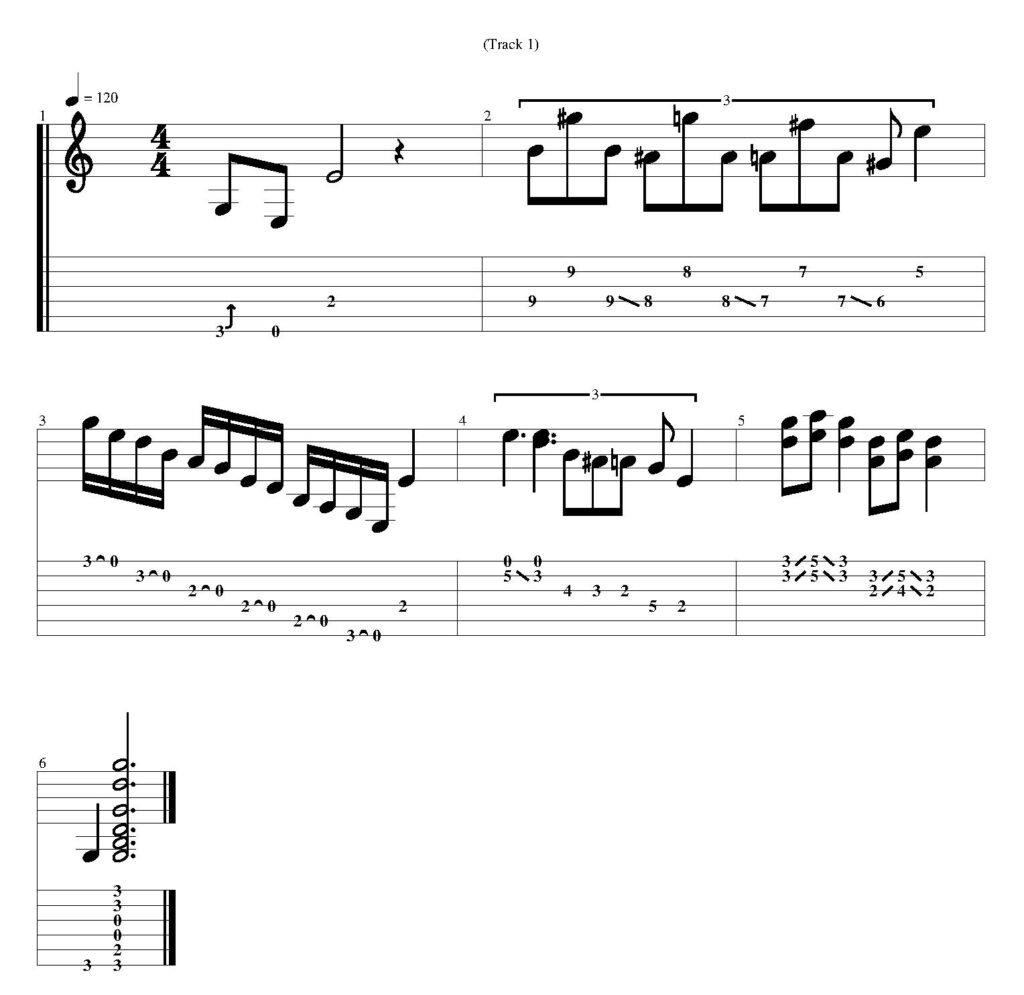 5 Acoustic Guitar Licks Tab and Notation