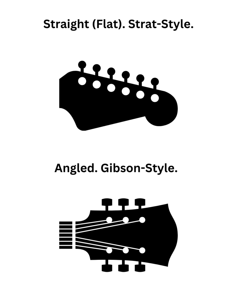 Electric guitar headstocks: Straight vs. angled